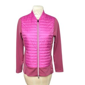 KJUS Women’s Retention Jacket Quilted Puffer Pockets Golf Outdoors Mauve/Pink XL